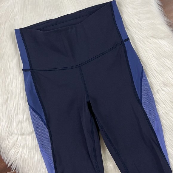 Lululemon Women's Size 6 Midnight Navy Gatsby Blue Colour Me Ombre Crop Leggings - Picture 2 of 8